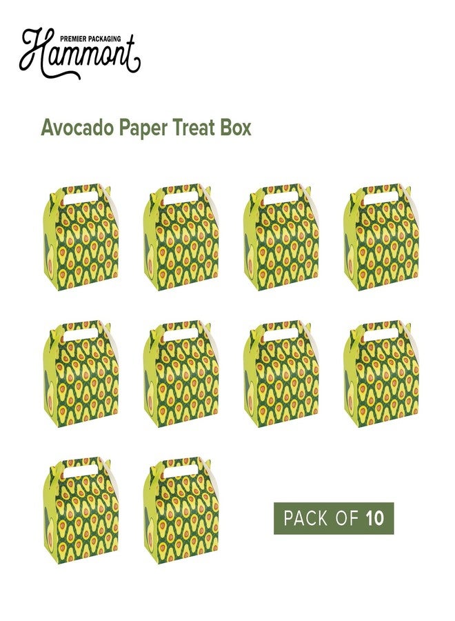 Hammont Fiesta Party Decorations Box 10 Pack - Avocado Themed Gable Boxes, Taco Decor for Birthday, Mexican Holiday, Cookie Box for Gift Giving, Baby Shower Party Favors - 6.25x3.75x3.5 Inches - Image 3